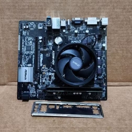 PAKETAN MOBO ASRock A320M-HDV AMD Ryzen 3 2200G RAM 8GB FAN BACKPANEL