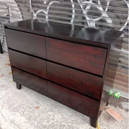 buffet full laci/buffet dengan 6laci finishing walnut bronw bahan kayu jati belanda murah