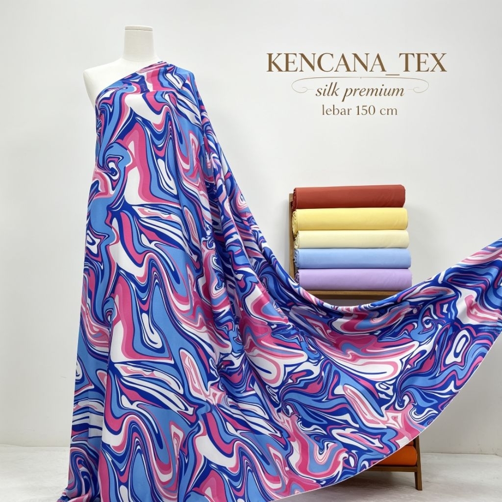 kain armany silk motif abstrak - kain silk motif premium - kain armany silk garmen - kain silk - CL
