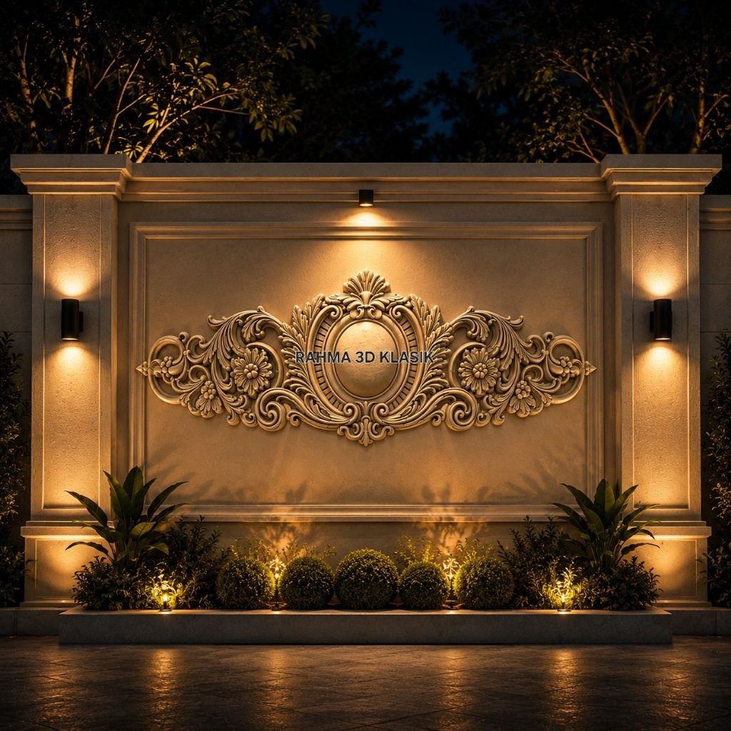 Ornamen ukiran beton /ukiran dinding bunga rumah