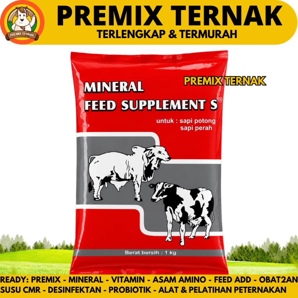 MINERAL FEED SUPPLEMENT S SAPI 1 KG - Suplemen Sapi Potong Pertumbuhan & Cegah Kelumpuhan Sapi Perah