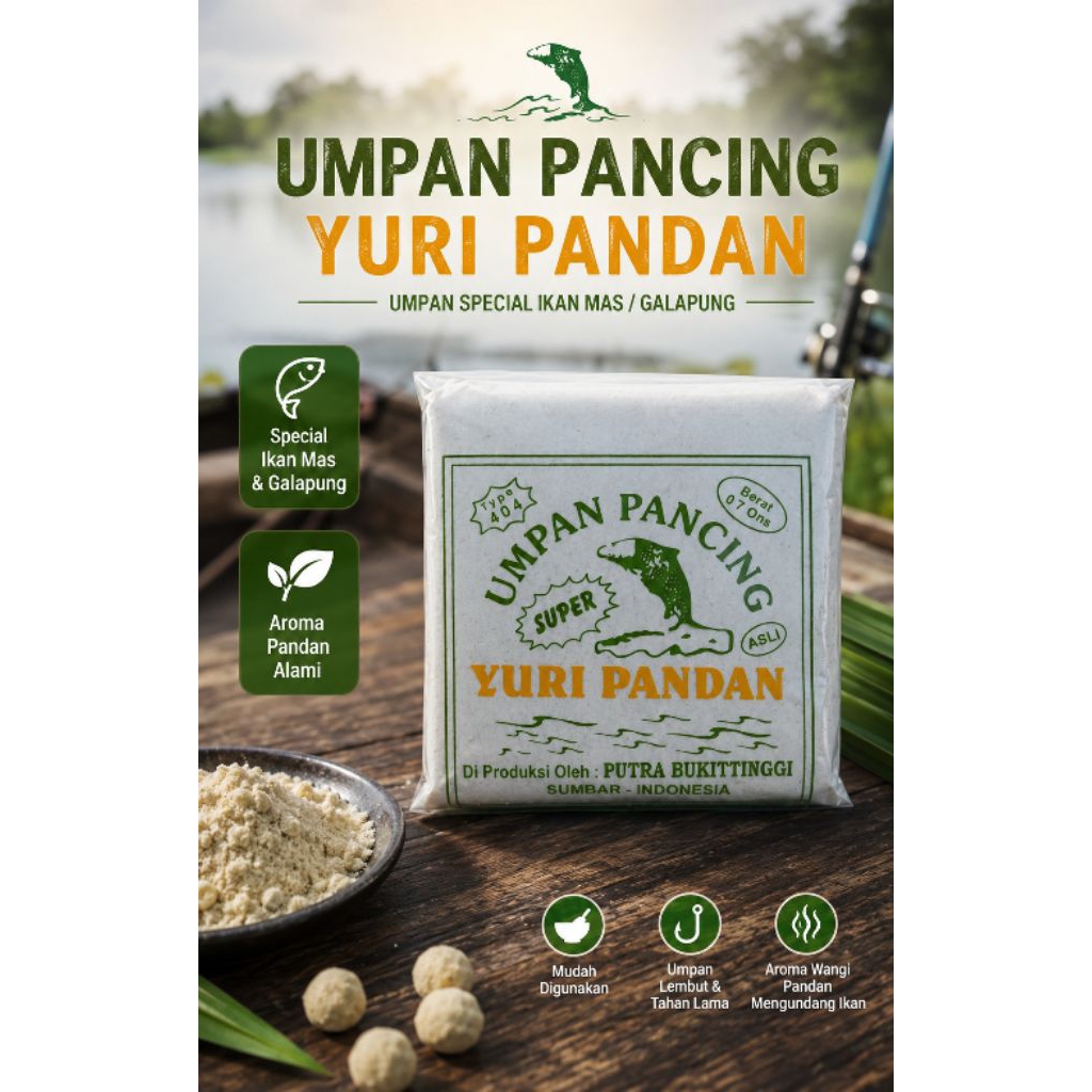 Umpan Pancing Ikan Mas Yuri Pandan
