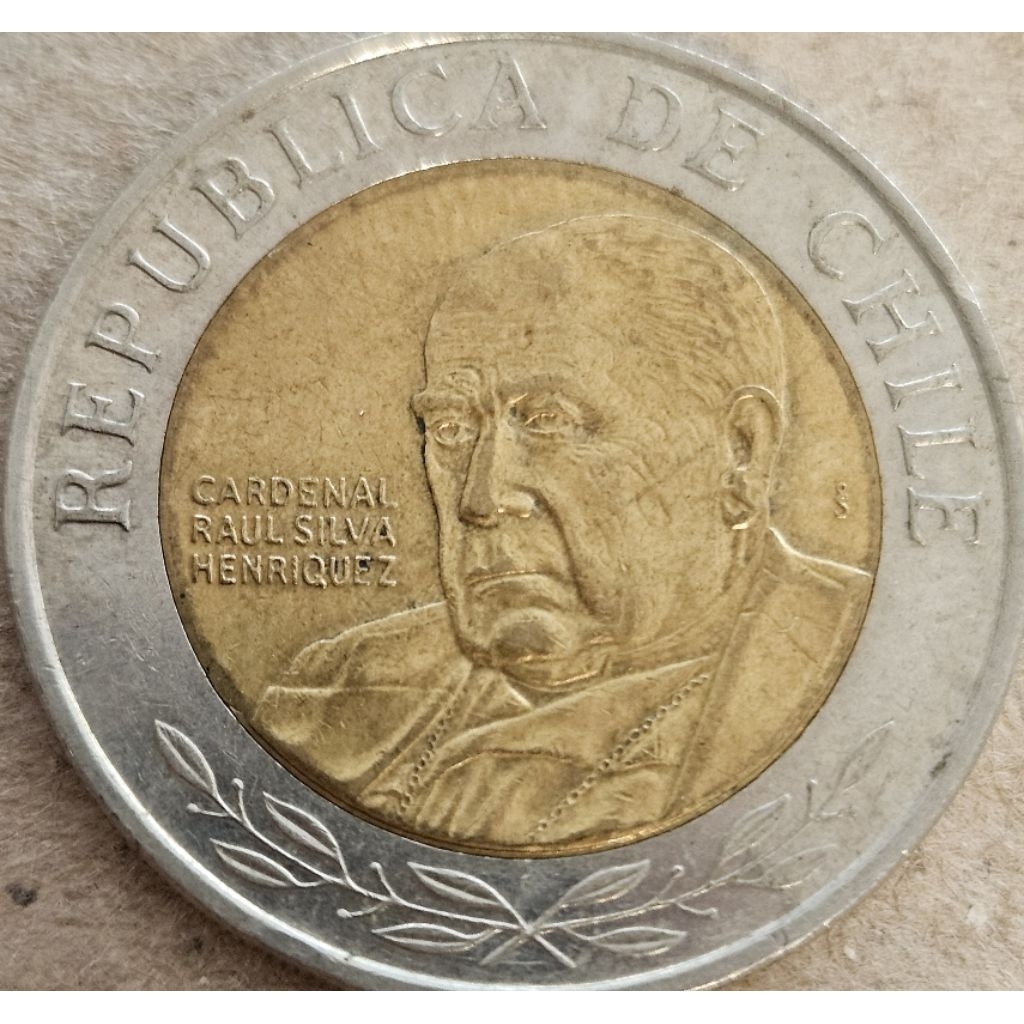 Koin Asing Bimental Negara Chile 500 peso tahun 1997 kondisi utuh dijamin original 100%