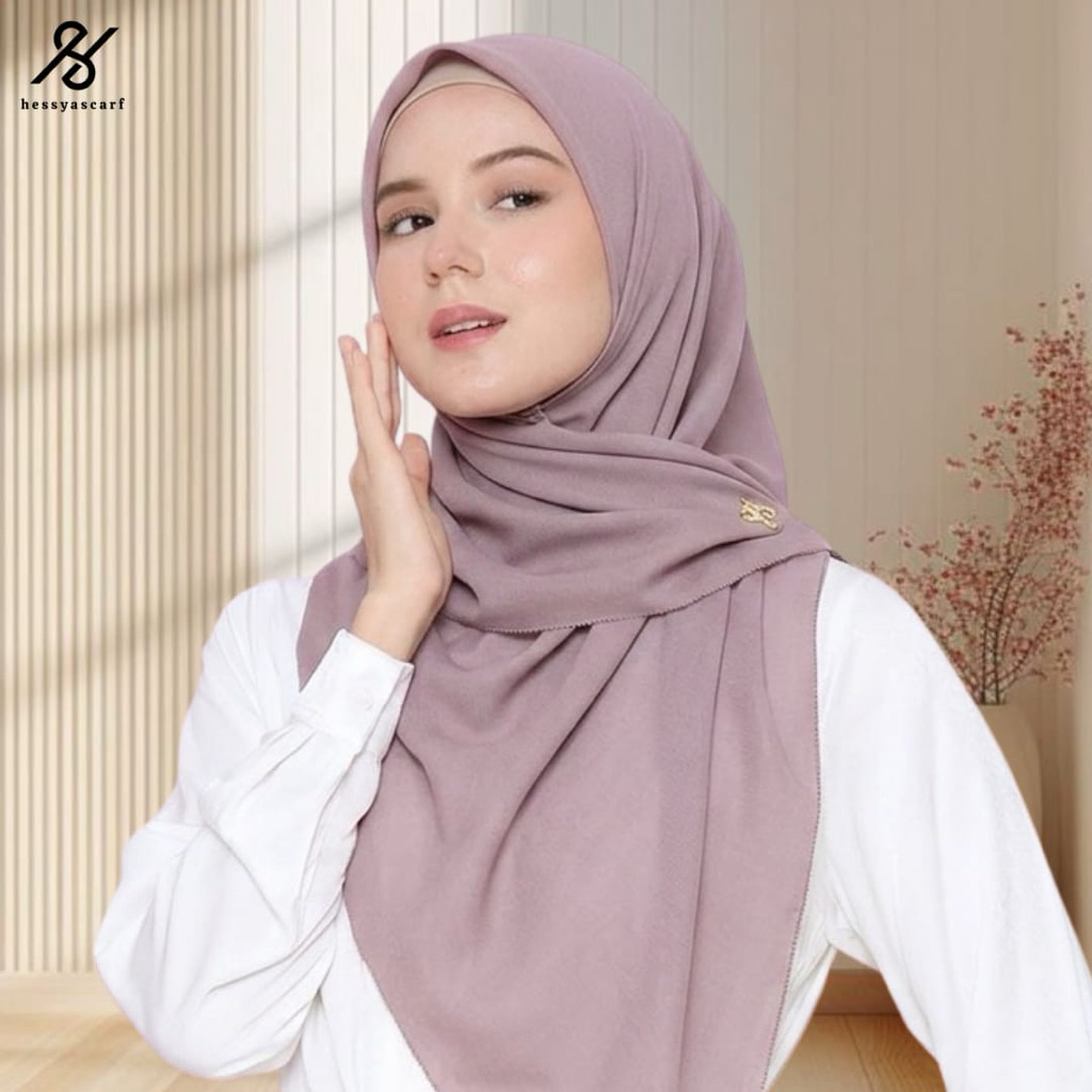 Hessya Hijab Segiempat Paris Premium Premium | Hijab Terbaru | Segiempat Paris| Packaging Pouch Excl