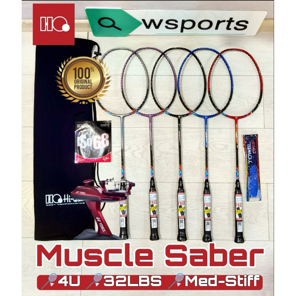 Raket Badminton Hiqua Muscle Saber 55 66 77 88 99 Original