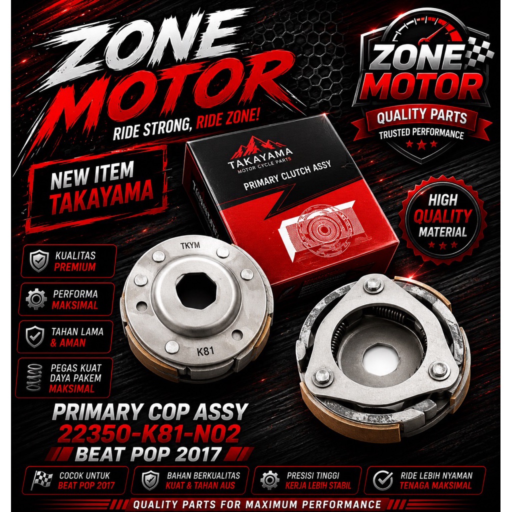 Takayama KAMPAS GANDA ASSY tipe motor BEAT POP 2017