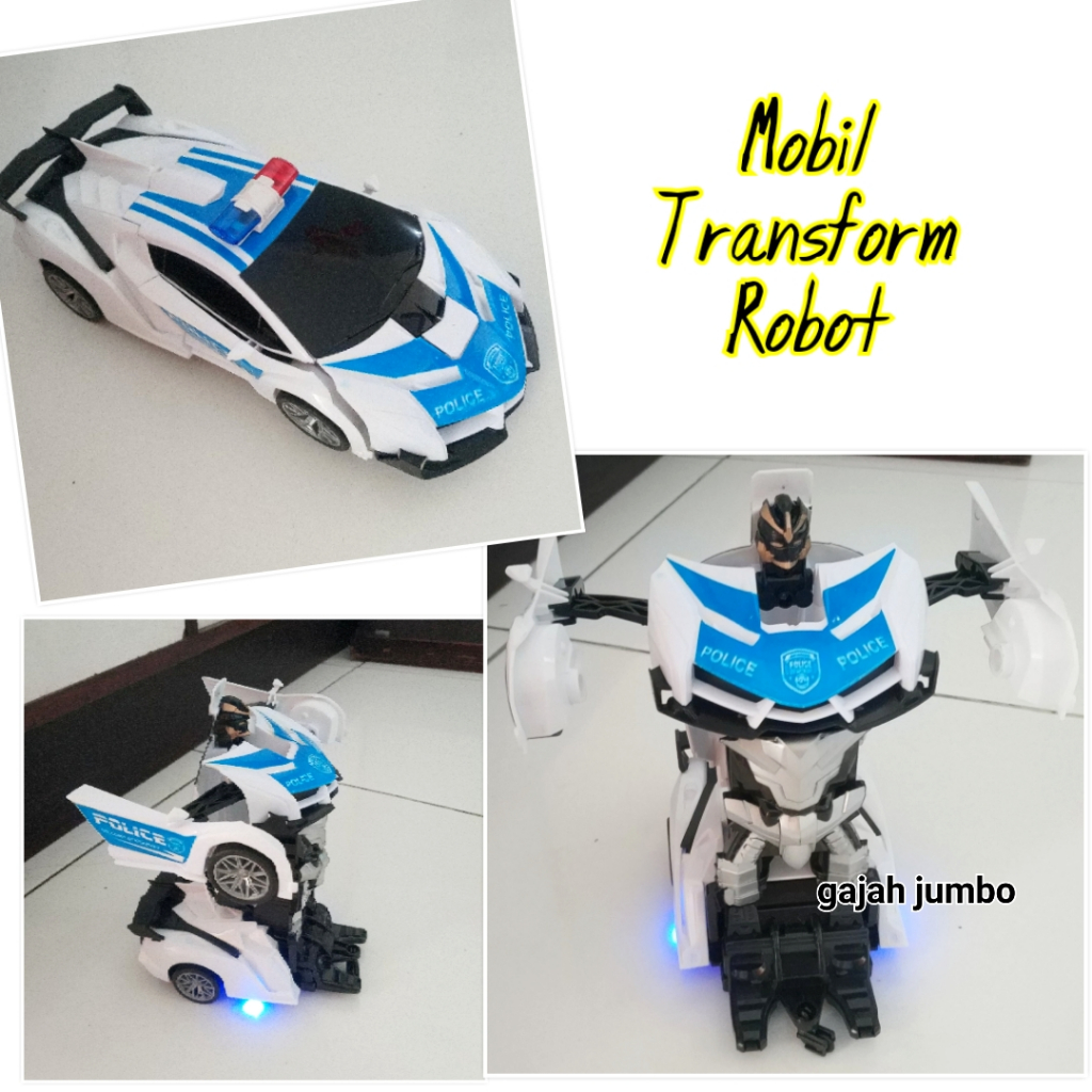Mainan RC Transform Baterai  Mobil Remote Control Robot Transform Berubah Jadi Robot Mobil