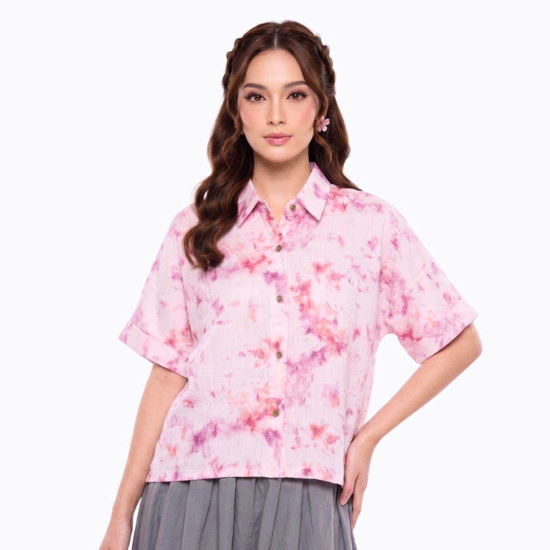 Kemeja Batik Wanita - Atasan Batik - Bhatara Batik Paradise - Baju Batik Modern Lengan Pendek