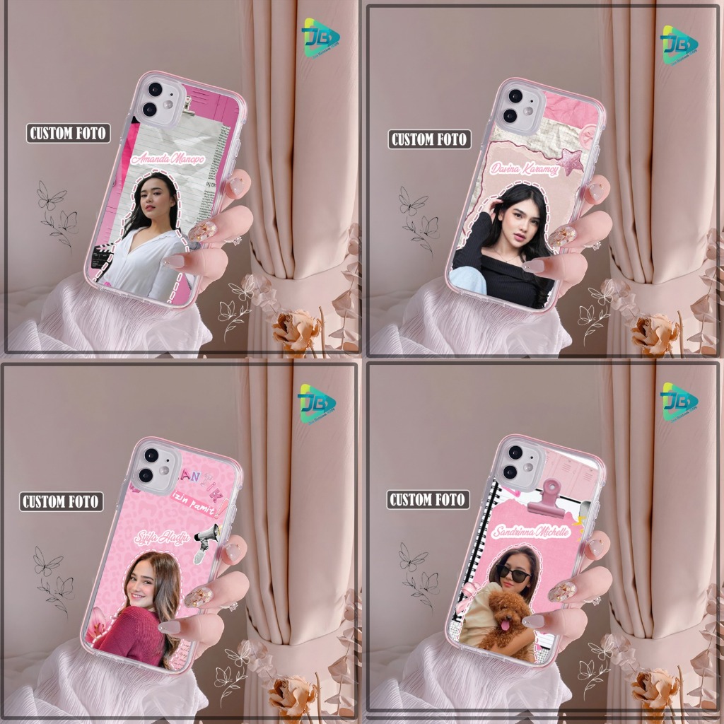 Custom Clear Case Request foto sendiri Couple Nama Softcase Casing Hp Full Cover