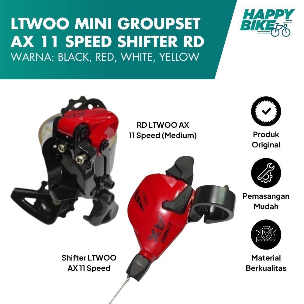 Happy Bike LTWOO Mini Groupset Sepeda AX 1 x 11 Speed Color Shifter RD