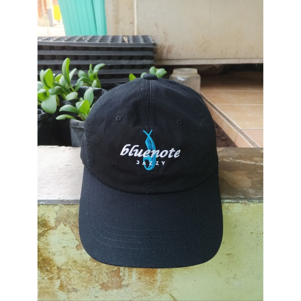 Topi LUOESPAC blue note jazzy Korea Original Ball Cap Casual Streetwear hitam Premium