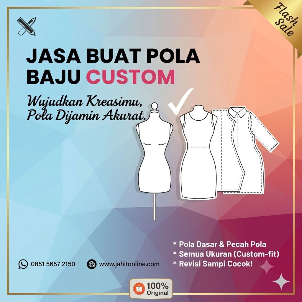 Jasa Pola Baju Custom Profesional - Master Kebaya, Gamis Modern, Tunik serta Gaun Pesta | Cetak Keme