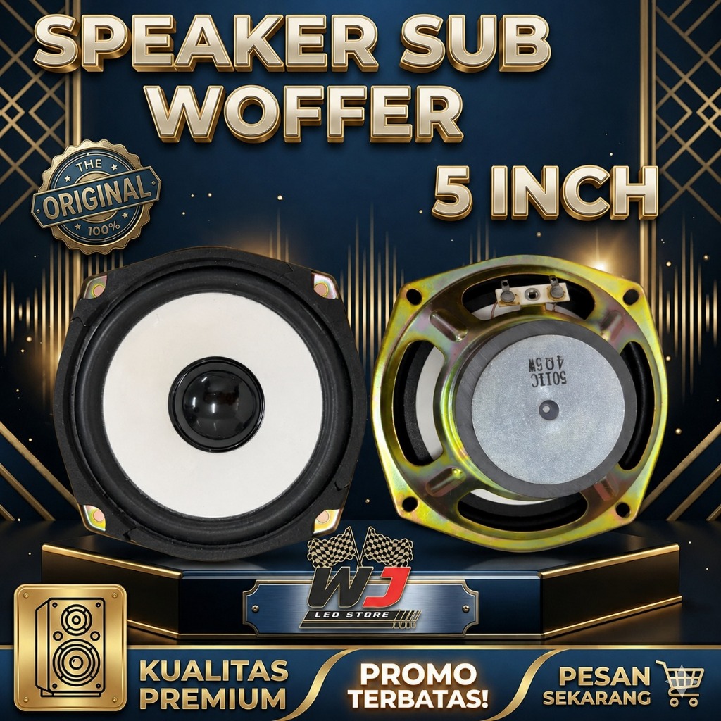 Speaker 5 Inch Full Range Subwoofer 4 OHM 5 Watt Full Bass Original Sound System Full Music Sound HO