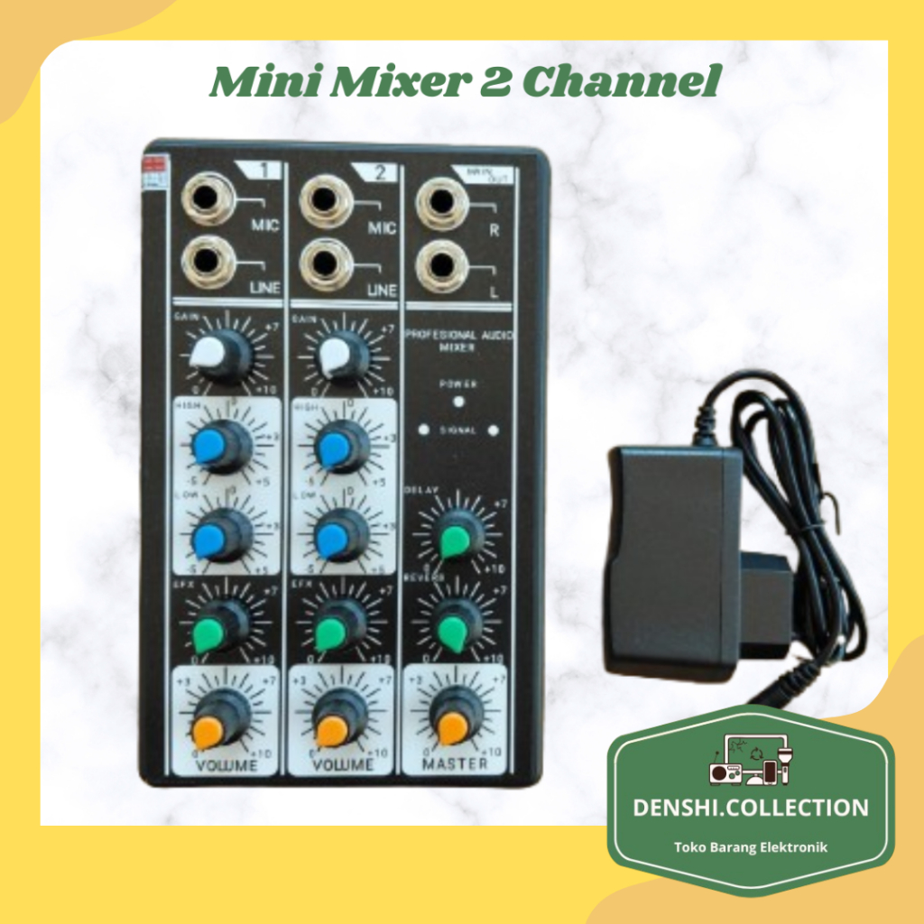 Mini Mixer 2 Channel - Black