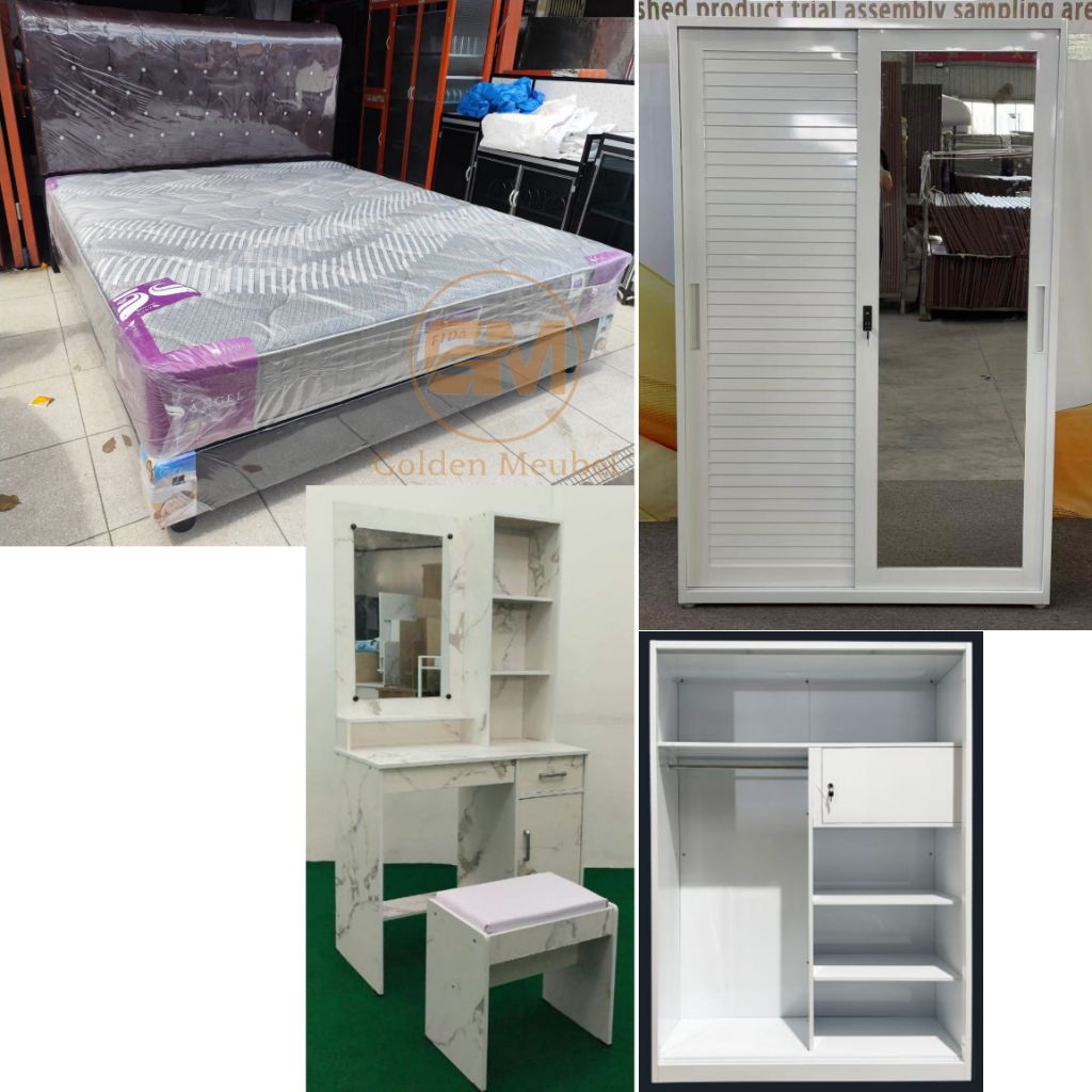 Paket Hantaran Angel Fida + Lemari Pakaian Bahan Plat Besi - Golden Mebel