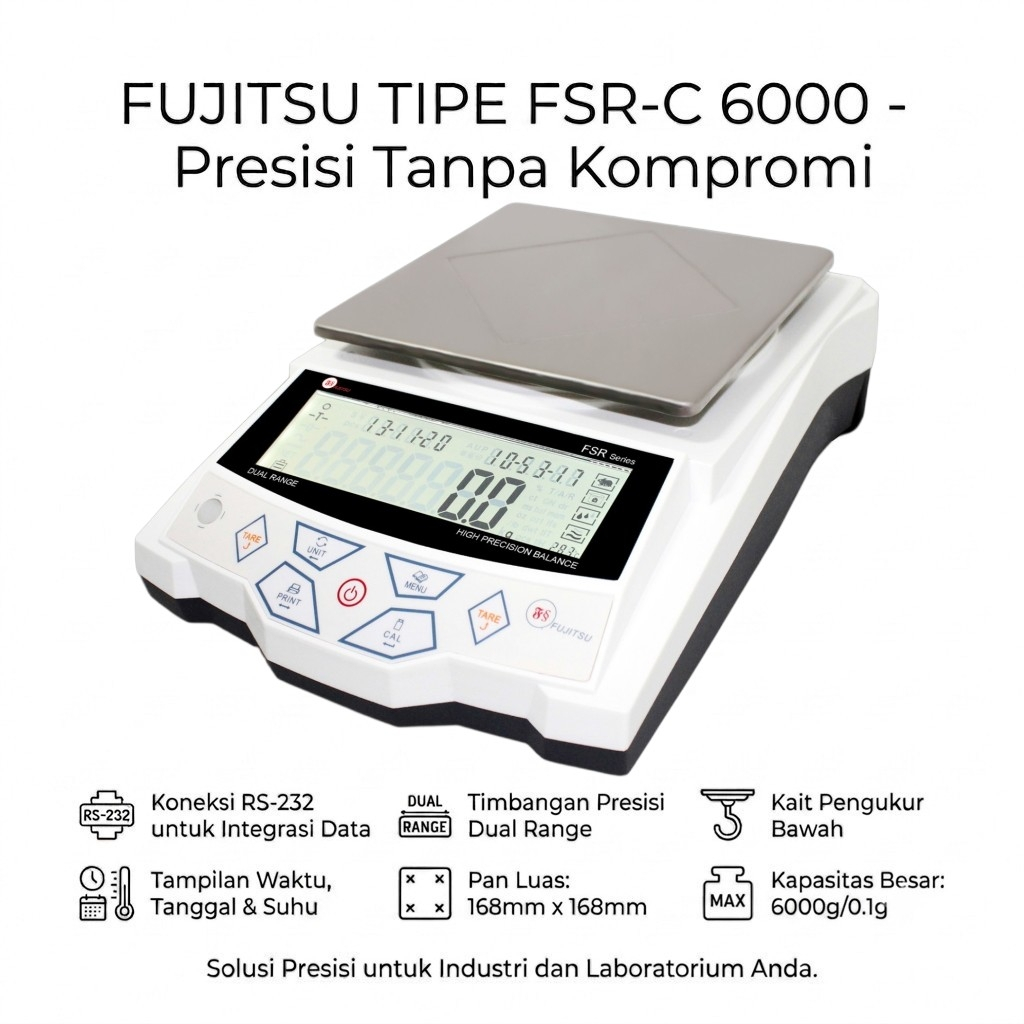 FUJITSU FSR-C Accurate Elektronik Balance Timbangan Lab cap 6000g/0,1gr