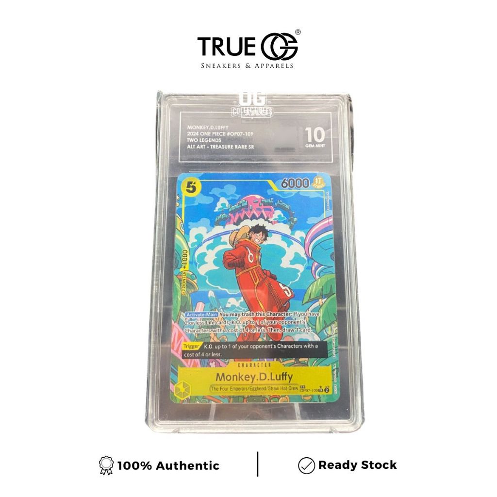 One Piece Card Tag Gem Mint 10 Monkey.D.Luffy Treasure Rare OP07-109 English
