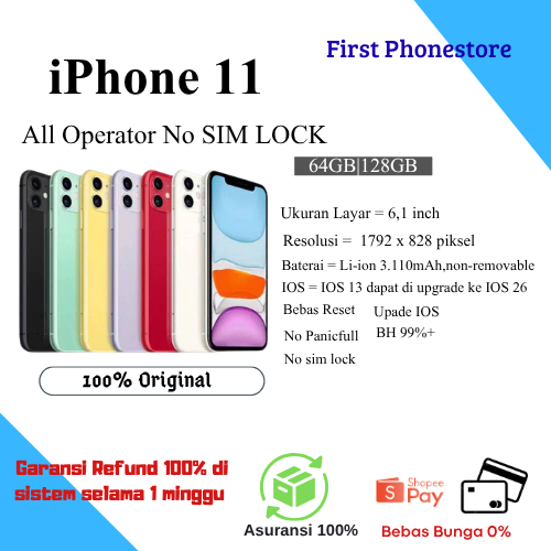 IPHONE 11 256GB 128GB 64GB Second inter Normal pemakaian bekas Second like new inter Firstphonestore