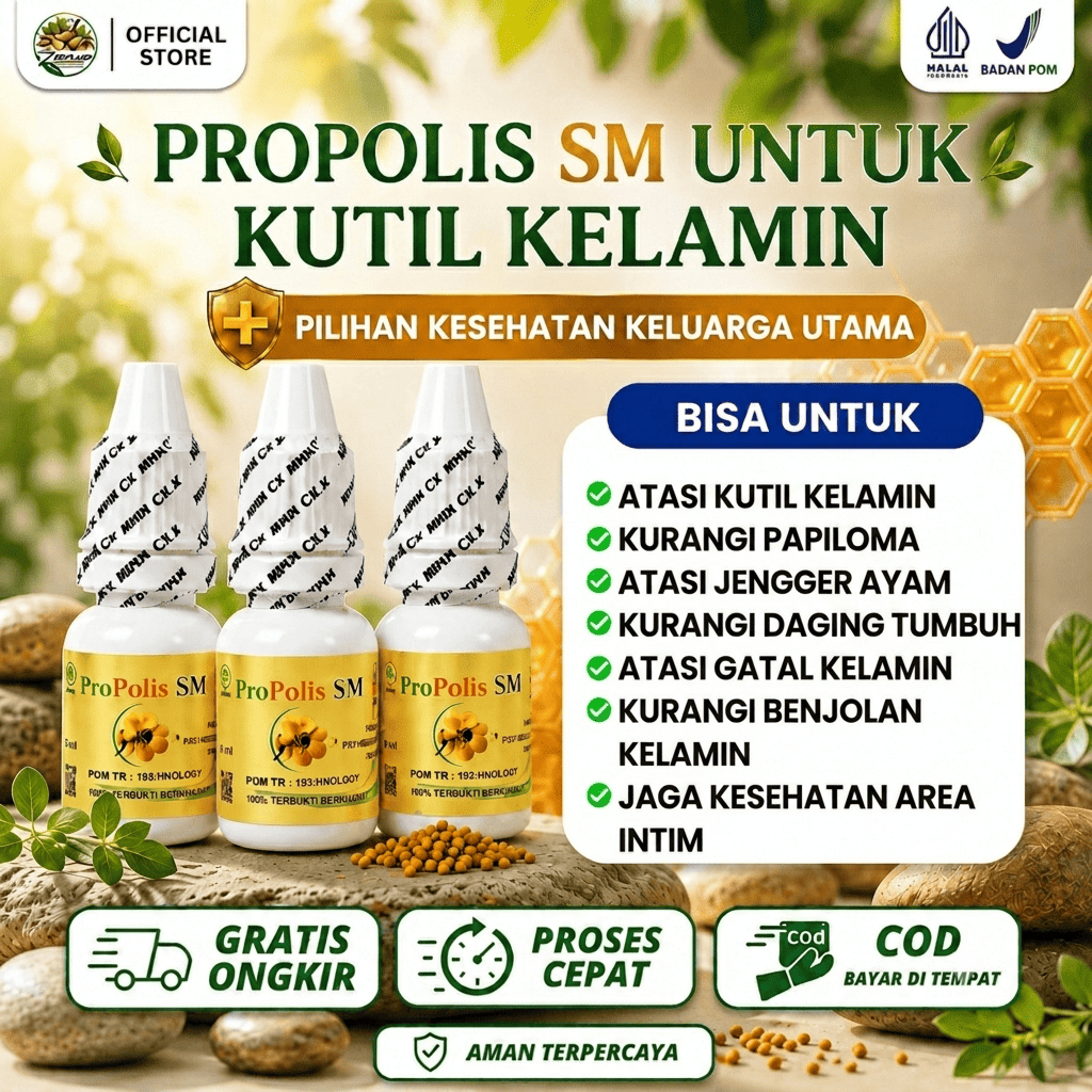 Obat HPV Kutil Kelamin Gatal Kulit Kemaluan Pria Wanita Selangkangan Penis Vagina Miss V Propolis