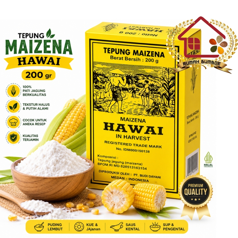 (200 gr) HAWAI MAIZENA Tepung maizena Tepung Jagung Tepung Maizena