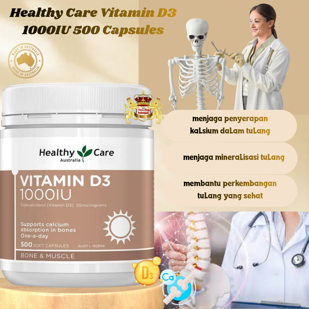 HEALTHY CARE VITAMIN D D3 1000IU 500 CAPS