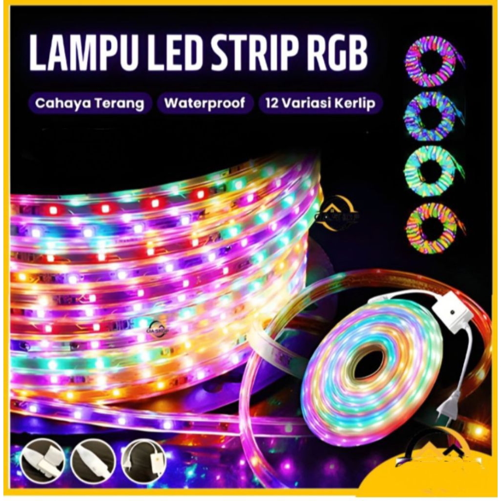 LED selang RGB  Lampu led strip selang RGB 10meter 220v