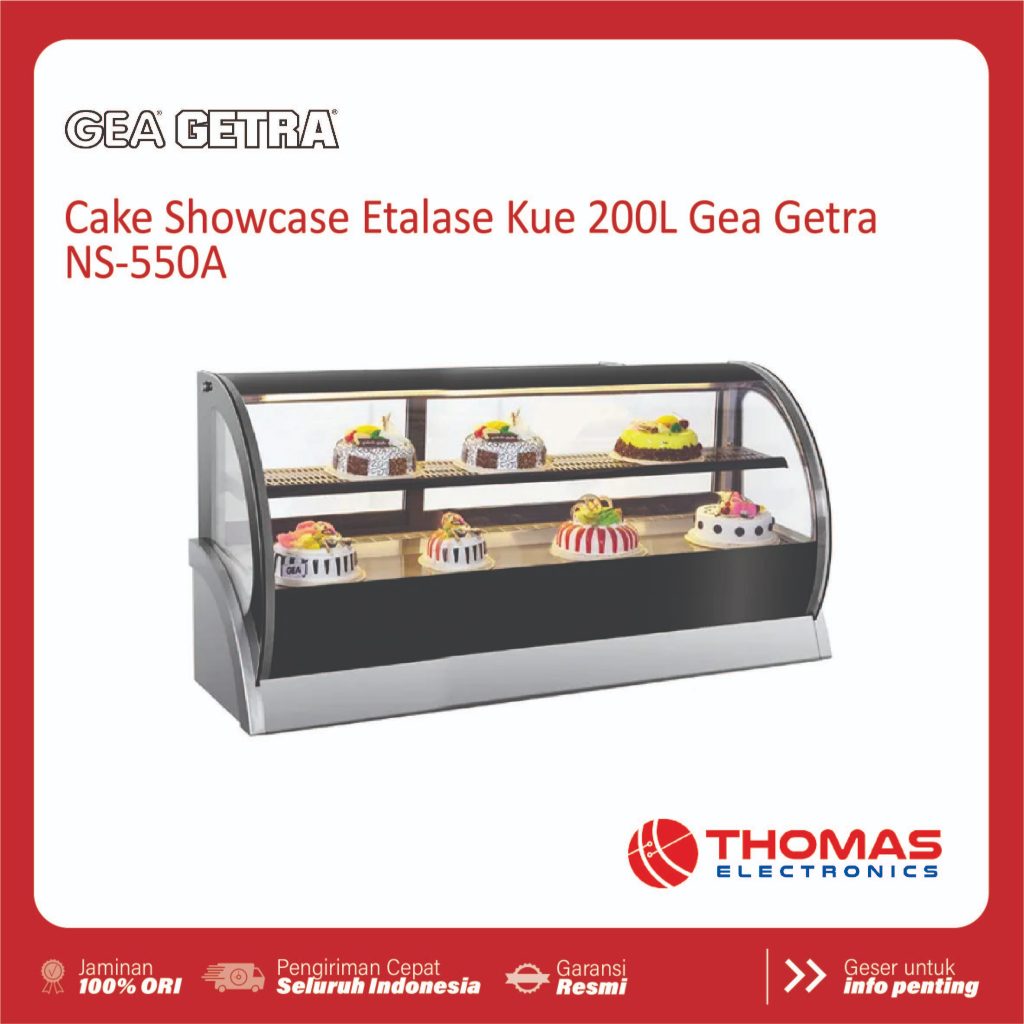 Cake Showcase Countertop 200 Liter Gea Getra NS550A NS 550 A Mini Counter Untuk Memajang Kue Garansi
