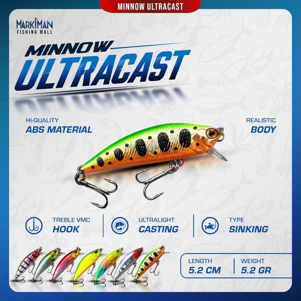 Umpan Minnow Ultracast Andeman 5.2 gram 5.2 cm Lure Pancing Sinking Tenggelam | Minnow Astuti SM Rel