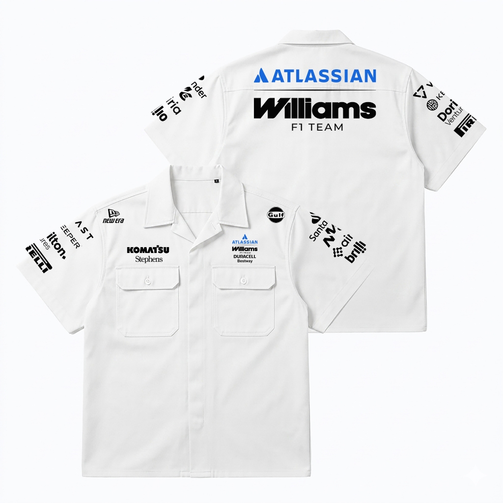 WILLIAMS NEW ERA REPLICA TEAM WHITE EDITION - Workshirts / Workwear / Kemeja PDH  Merchandise Unisex
