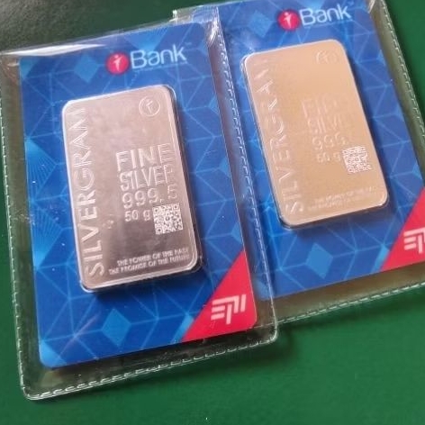Kartu Murni Perak Silver Silvergram bukan silverium wakala imn sala antam 50 Gram Gr