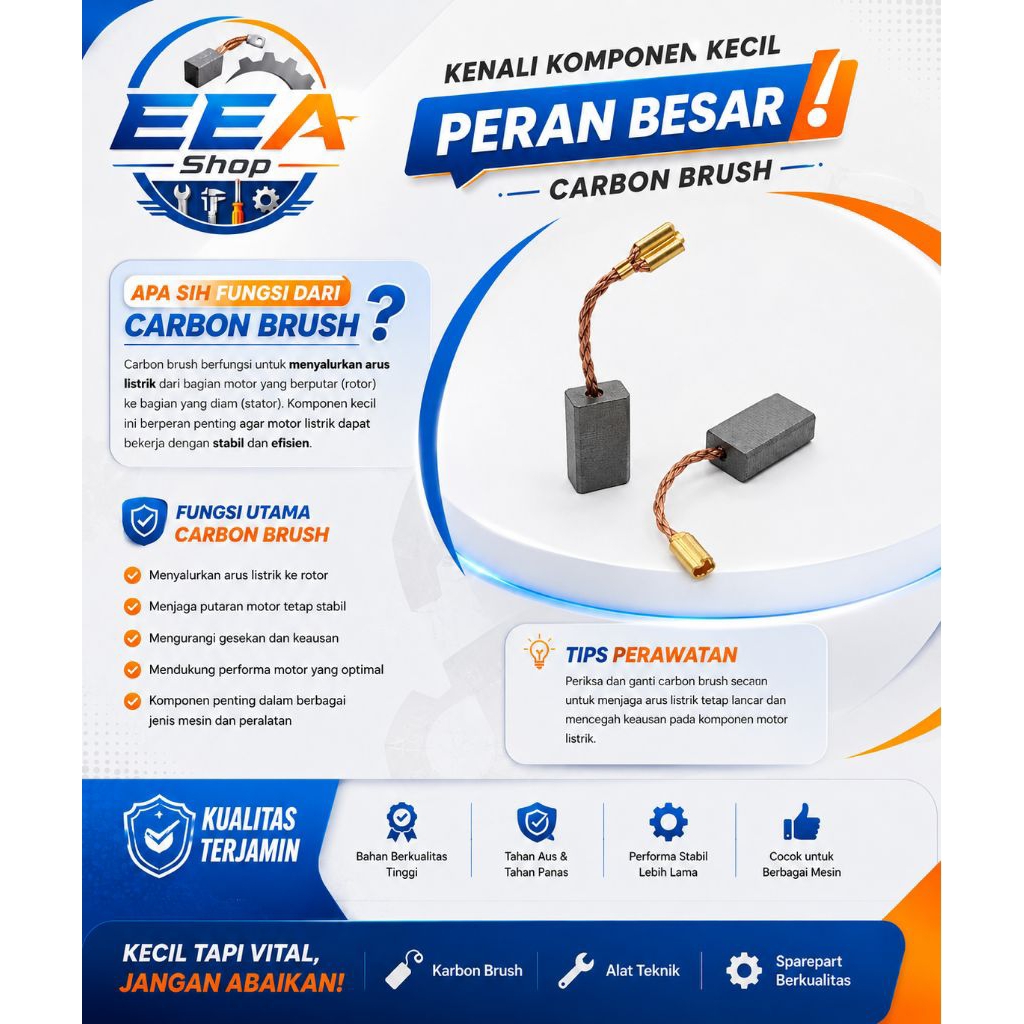 CARBON BRUSH ARANG CB UNTUK MESIN ROTARY HAMMER UCHIHA UC05