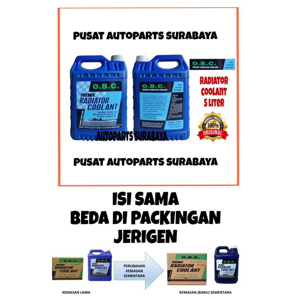 RADIATOR COOLANT OBC / AIR RADIATOR O.B.C 5 liter hijau dan merah
