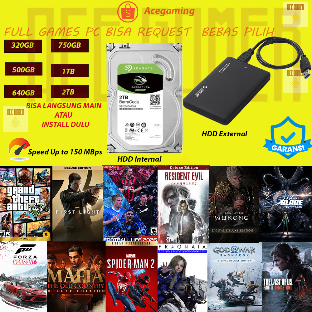 Hardisk HDD Game PC 2.5" 3.5" 320GB 500GB 640GB 750GB 1TB 2TB Internal External Garansi