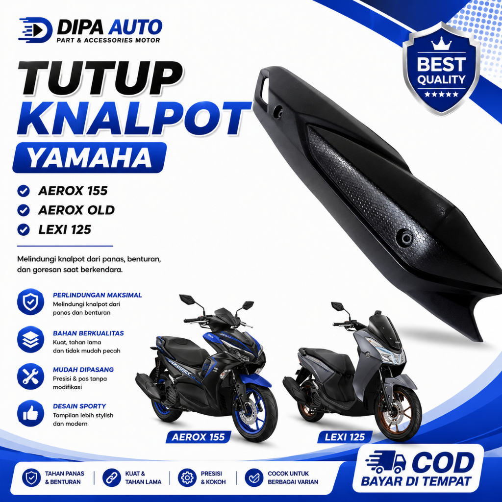 Tutup Knalpot Yamaha aerox 155 aerox old lexi 125 Tameng Knalpot Original pelindung knalpot aerox