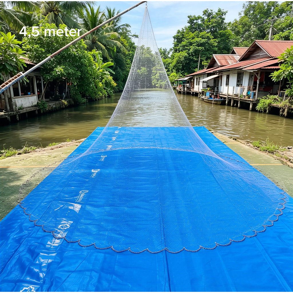 OBRAL JALA IKAN DAN UDANG 4,5 METER SIAP PAKAI BAHAN SENAR LUBANG JARI KELINGKING BAHAN SENAR MURAH