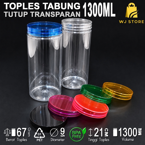 TOPLES TABUNG TRANSPARAN 1300ML / TOPLES 1300ML