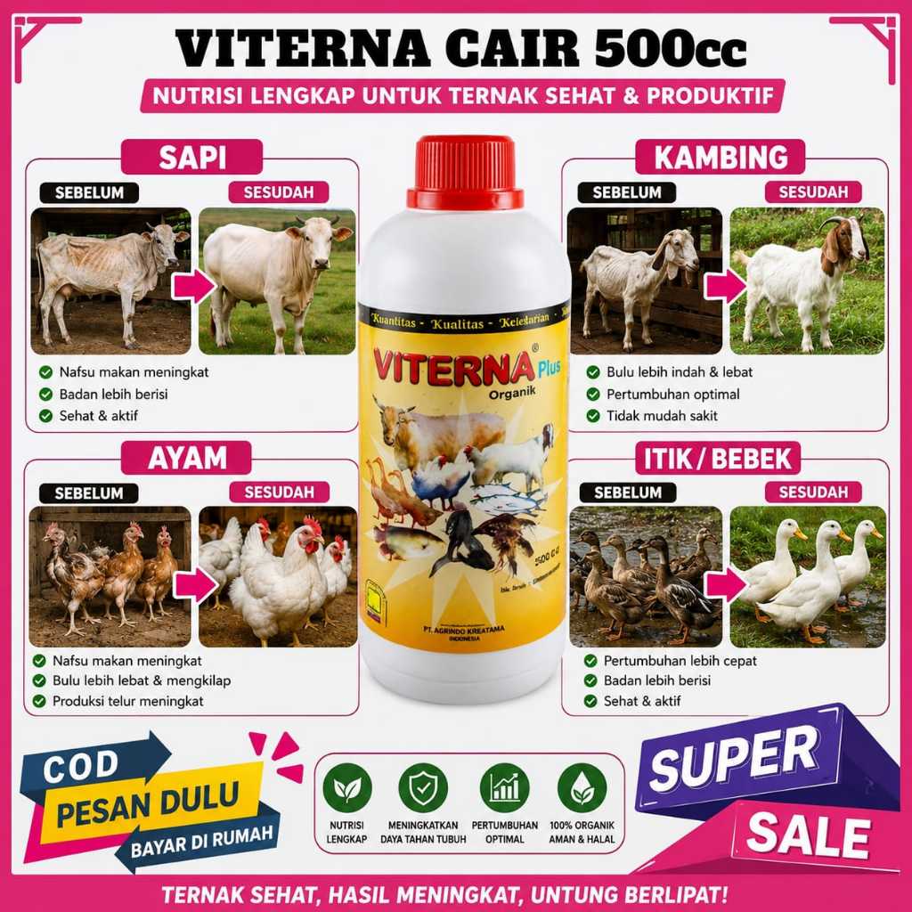 ( COD ) VITERNA NASA PLUS VITERNA PLUS NASA VITAMIN & NUTRISI ORGANIK TERNAK
