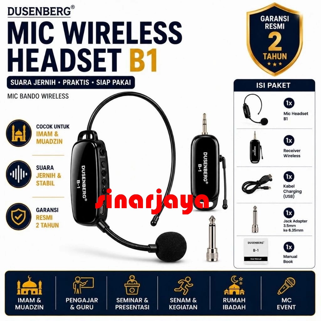 Mic imam Wireless DUSENBERG B1 / B-1 Bando Wireless Connect Amplifier Toa