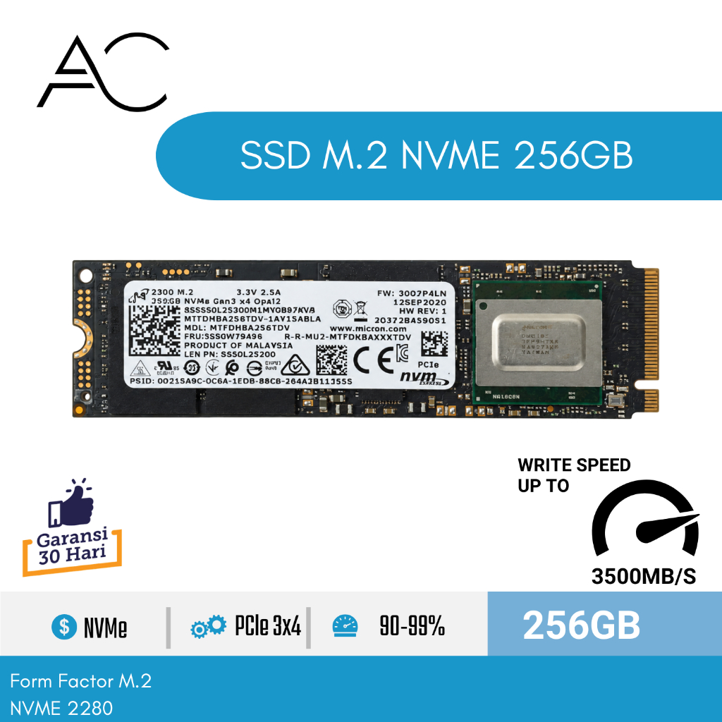 SSD M.2 Nvme Second Gen 3/4 256/512GB Samsung Micron SKHynix Original bergaransi