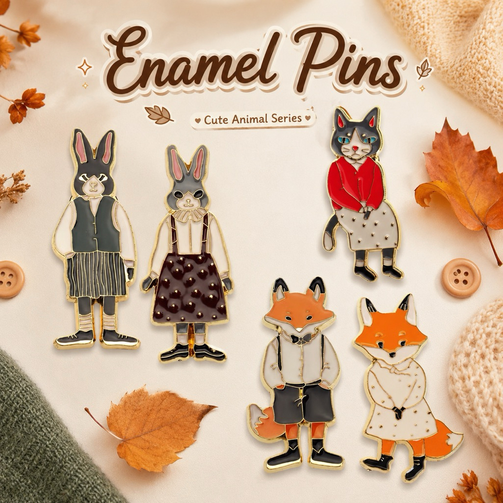 W Accessories Pin Enamel Mrs Cat Rabbit Fox 60872301