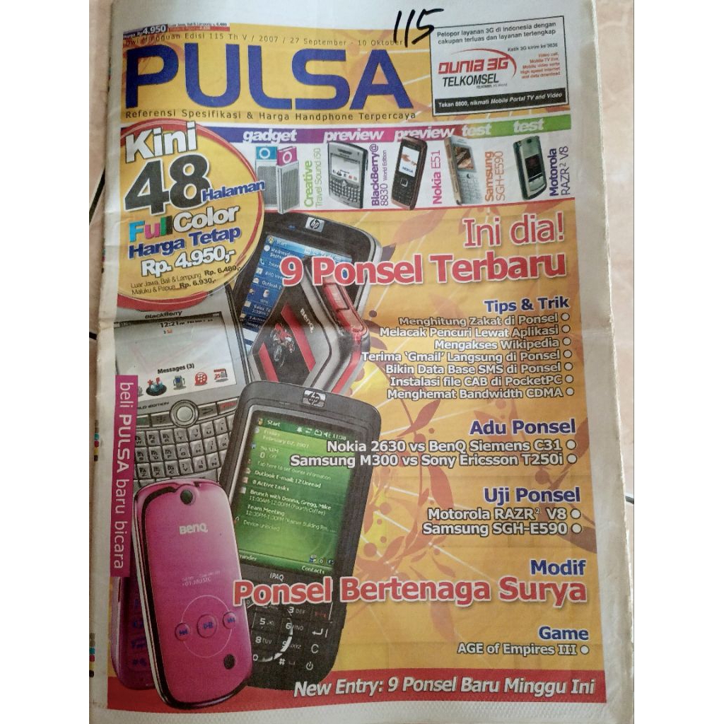 Tabloid PULSA edisi 115 tahun 2007 buat nostalgia cek foto
