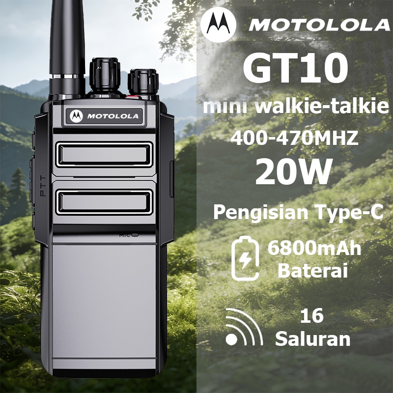 HT MOTOLOLA GT10 Walkie Talkie 20W 16Channel UHF 400-470MHz 9800mAh Portable