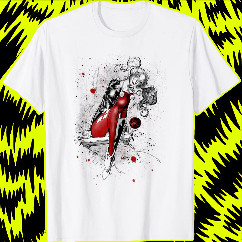 Makeyoushine X Generasi90 Kaos Harley Quinn Sketch T-Shirt – Baju Vintage 90s Retro Pria Wanita Unis