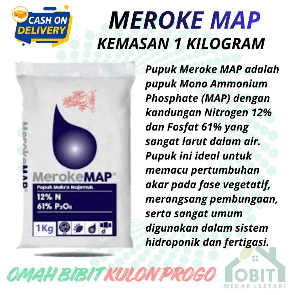 Pupuk MAP Meroke Original Kemasan Ecer (Repack) 500gram / Meroke Map