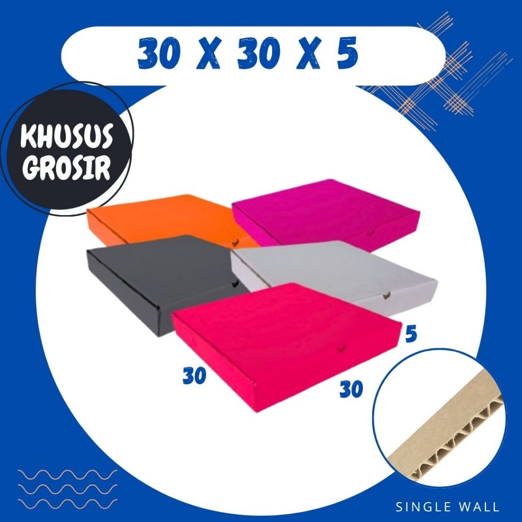 Box Pizza 30x30x5 LD Kardus Hampers Dus Packing Kotak Kemasan Kado Baju