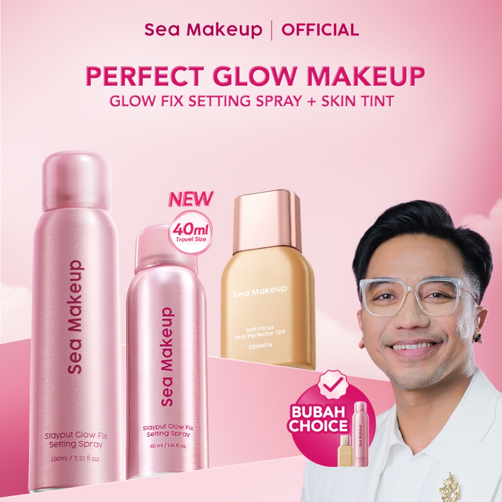 [BUBAH CHOICE COMBO] Sea Makeup Perfect Duo - Bundle 2in1 Skin Tint + Setting Spray untuk Base Segar