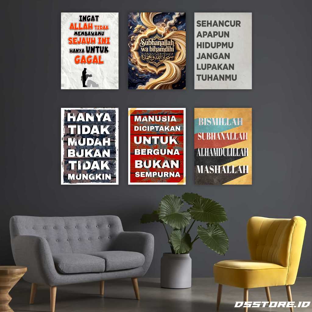 Hiasan Dinding Quotes Islami Hiasan Ruangan islam aesthetic-DS10