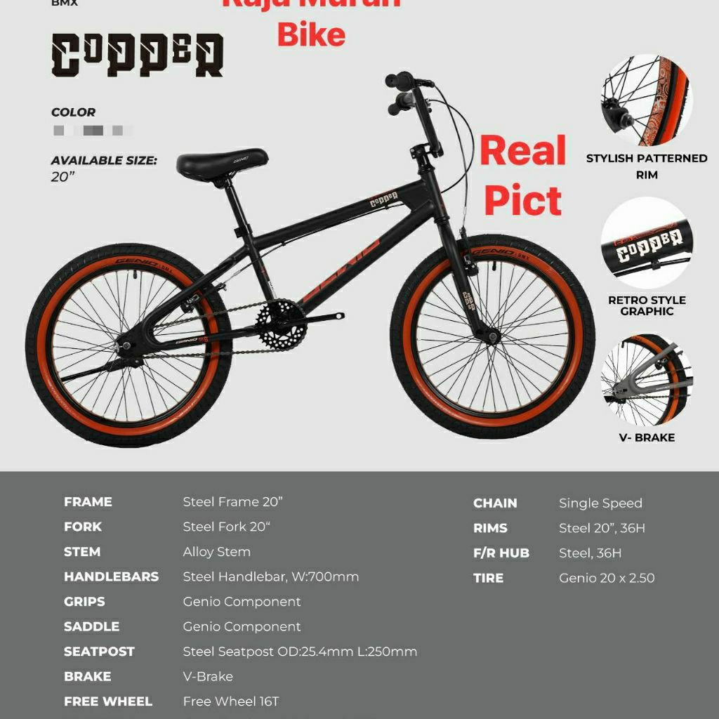 SEPEDA BMX GENIO COPPER 20INCH