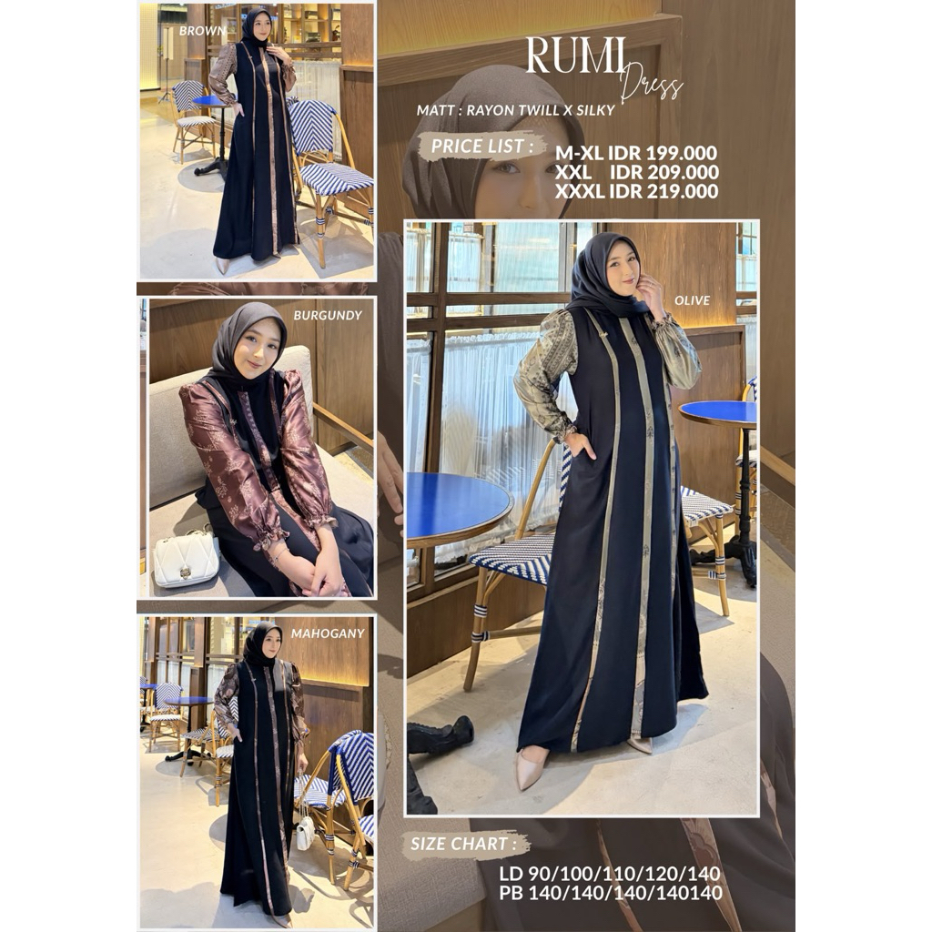 RUMI DRESS HAYFA DRESS TERBARU HAYFA DRESS CANTIK TERBARU