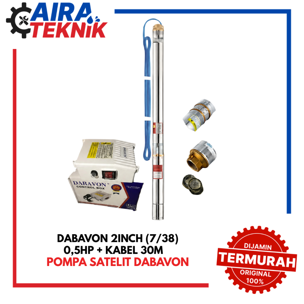 [POMPA SATELIT] DABAVON 2"/2INCH 7/38 0,5HP + KABEL 30meter